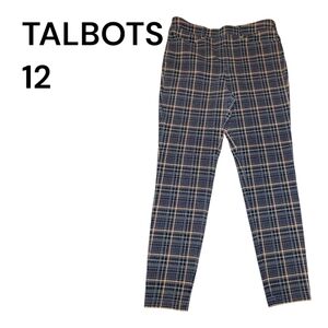 Talbots Plaid Pull-On Stretch Pants, Size 12, Grey/Black, EUC